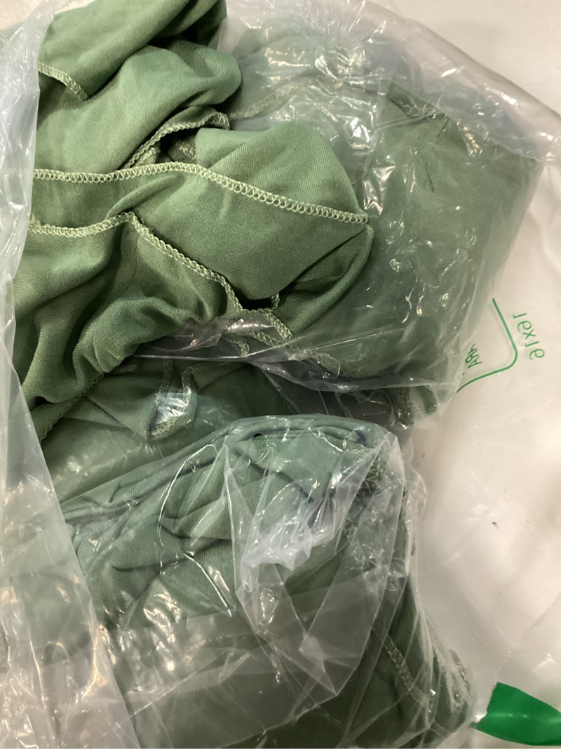 Condition photo showing New/Like New for 50 pcs sage green chair sashes, spandex sage green chair covers elastic without buckle decorations for wedding party events ceremony birthday bridal decorations