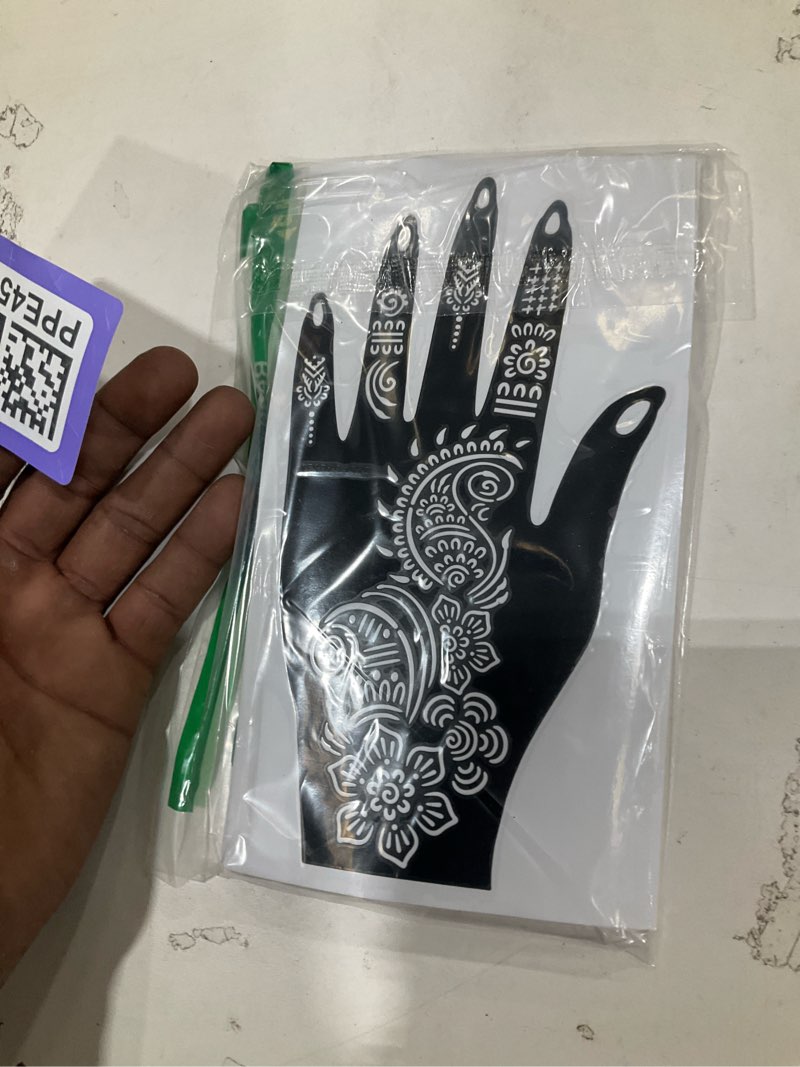 Condition photo showing New/Like New for 18 Sheets Henna Stencils Henna Tattoo Stencil Kit, Hand Henna Temporary Tattoo Stencils for Women and Girls Arabian Realistic Tattoo Stickers