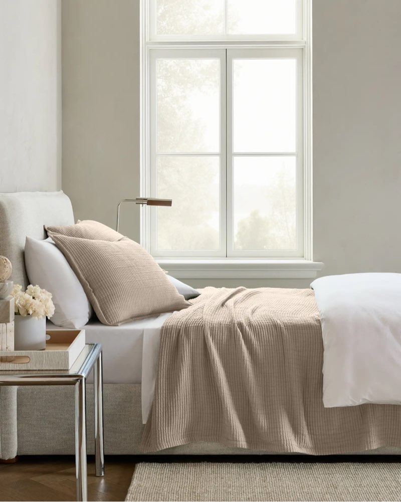 organic ribbed cotton coverlet set king