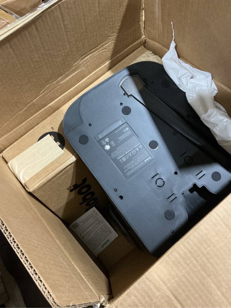 Condition photo showing As Is for irobot roomba plus 405 (g185) combo robot vacuum & mop with autowash dock - spinning mop pads, self-empties, pad washing & drying, self-cleaning, pad-lift, lidar navigation black