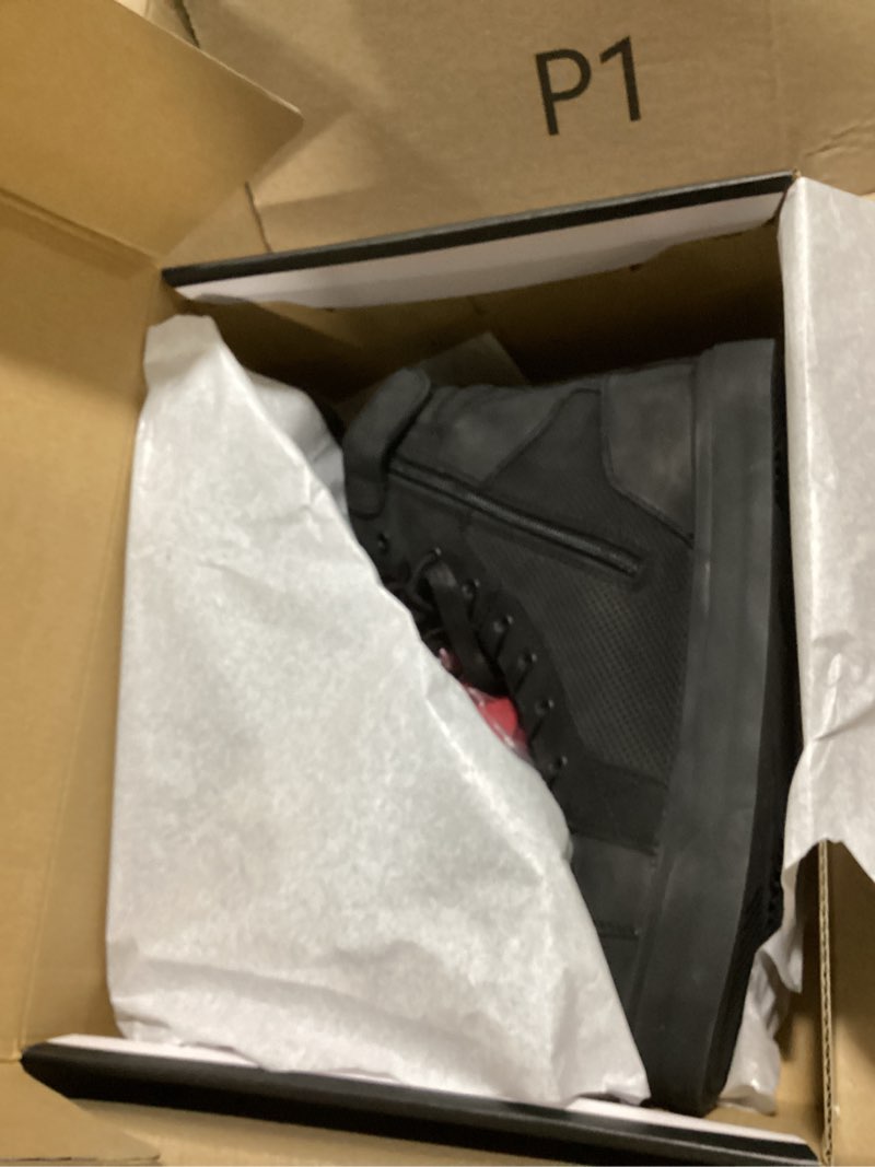 Condition photo showing New/Like New for Motorcycle Boots Leather Breathable Street Riding Shoes with Ankle Support and Side Zipper 9 Black Zipper Style