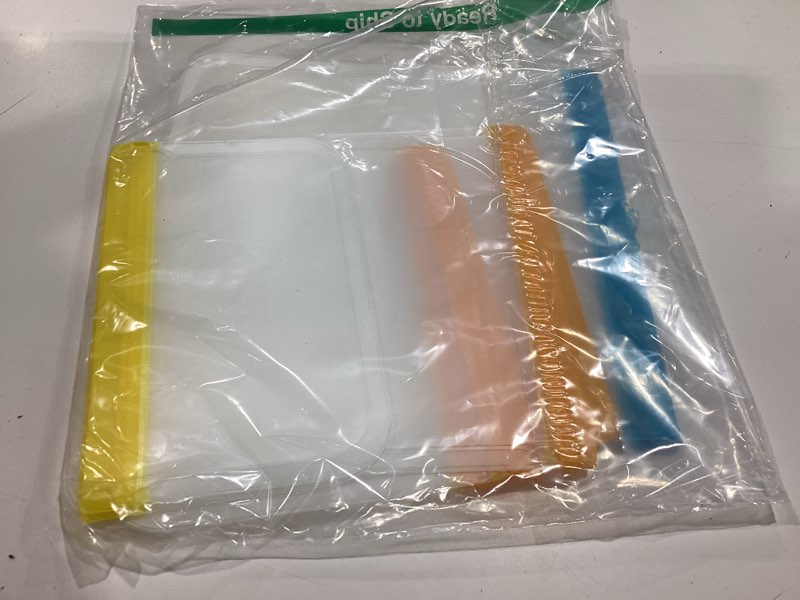 Condition photo showing New/Like New for 10 pack dishwasher safe reusable bags, leakproof reusable freezer bags, bpa free food storage bags for lunch marinate food travel - 3 gallon 3 snack 4 sandwich bags multicolor 334
