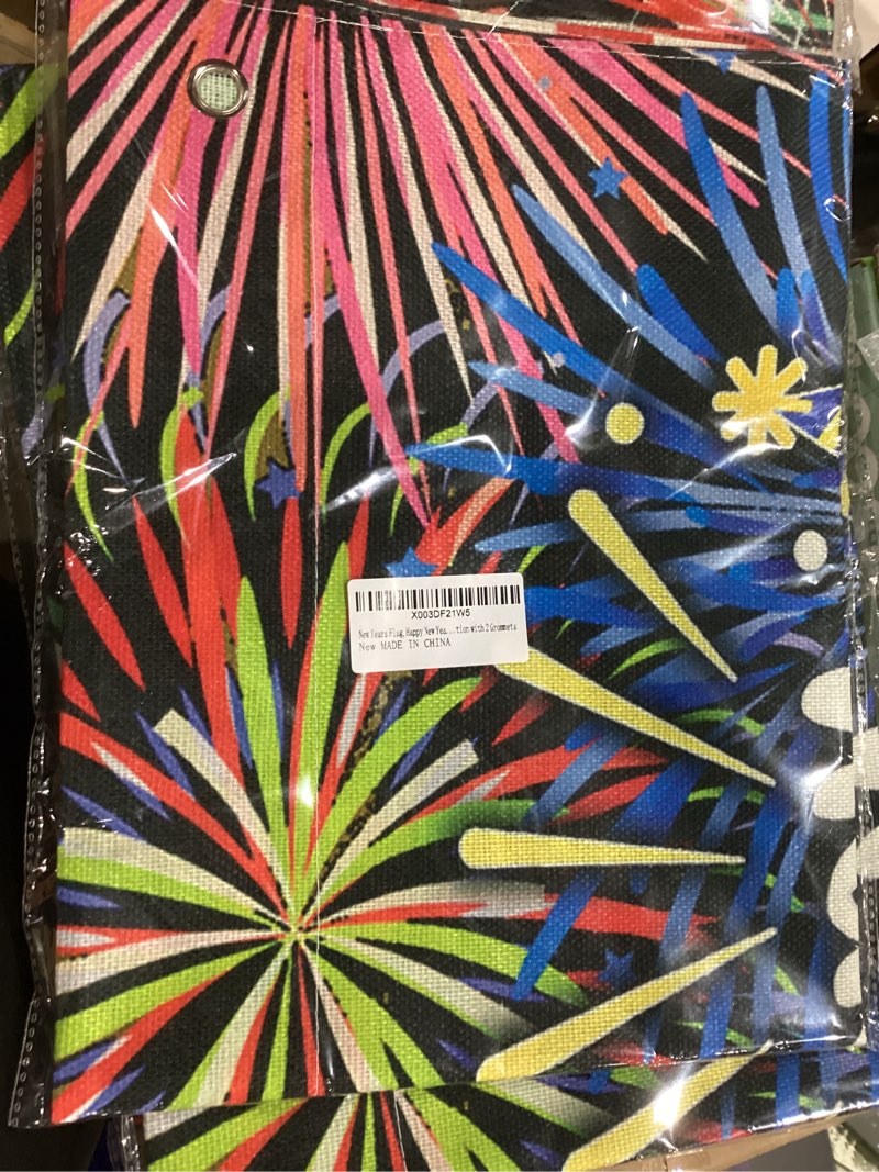 Condition photo showing New/Like New for New Years Flag,Happy New Year Garden Flag 28 x 40 Inch Happy New Year House Flag for Greettings or Decoration