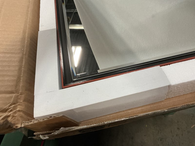 Condition photo showing Good Condition for tetote oil rubbed bronze mirror for bathroom 22 x 30 inch beveled frame vanity mirror, tempered glass, shatterproof, for modern bedroom, entryway, living room 30"l x 22"w oil rubbed bronze