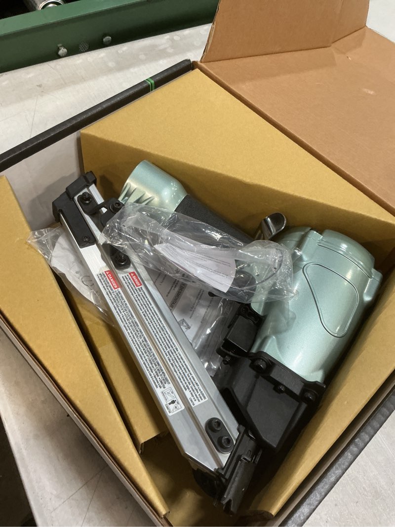 Condition photo showing As Is for Metabo HPT Strap-Tite Fastening System Strip Nailer, Pro-preferred Pneumatic Power Nailers, Metal Connector Tool for Fastening Metal Connectors to Wood, 36° Magazine, 1-1/2? Connector Nails, NR38AK Metabo HPT NR38AK