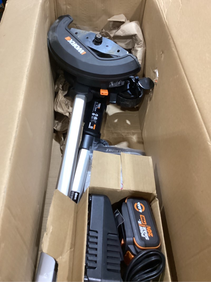 worx nitro cordless lawn edger, 7'' grass edger with 3 depth settings, 20v electric edger with dual wheels & brushless motor, 4.0 ah battery & charger included, wg898 lawn edger w/(1) 4.0 ah battery