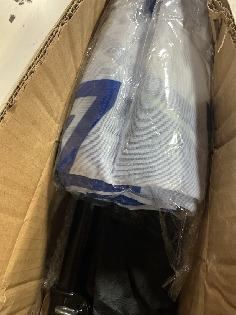 Condition photo showing Good Condition for preboun 2 sets 12 ft now open feather flags pole kit for business advertising feather sign with poles and ground spikes open flags banner for store outside signs (blue)