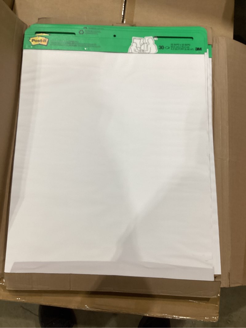 post-it® super sticky easel pads, 25" x 30", 30% recycled, white, pack of 6 pads