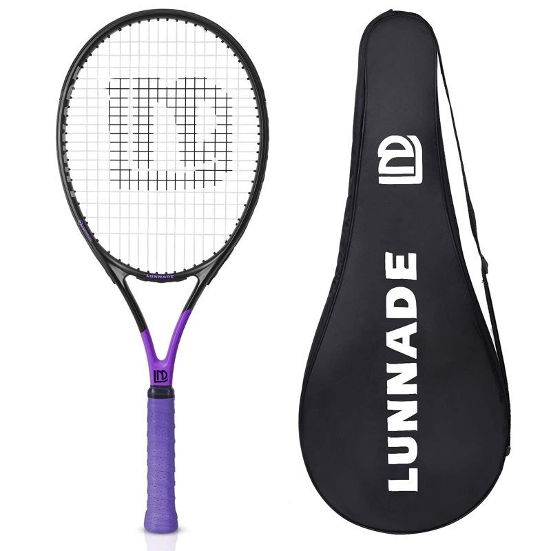 Senston 27-Inch Adult Tennis Rackets 1 Pack - One-Piece Lightweight Design with Vibration Dampener, purple