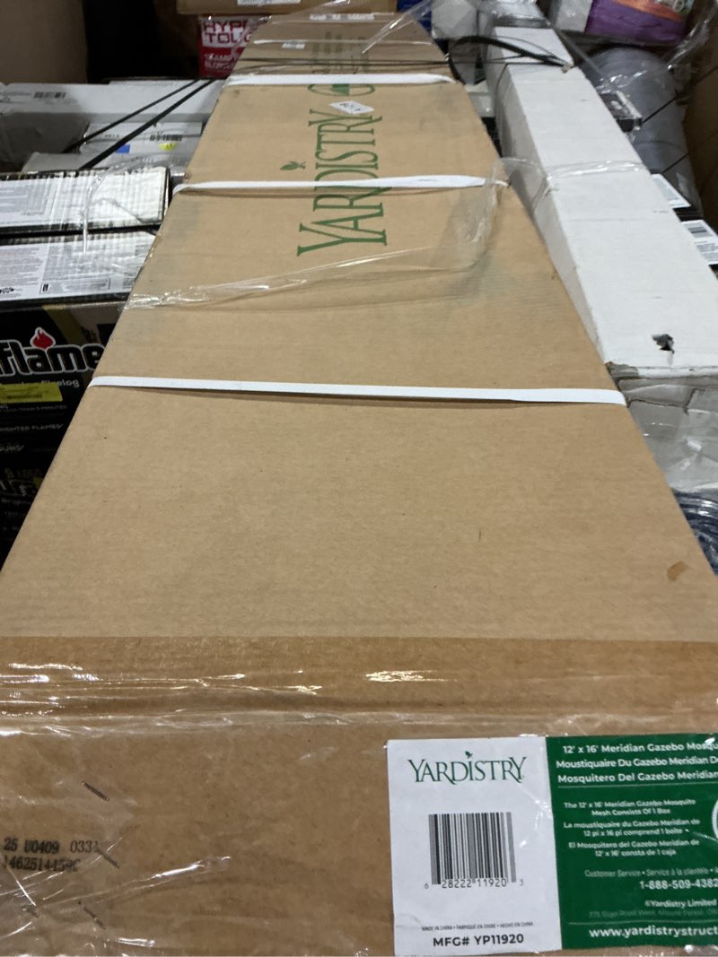 Condition photo showing New/Like New for mesh only. mosquito mesh kit to fit meridian 12 ft. x 16 ft. gazebo with uv resistant phifer material and easy glide tracks