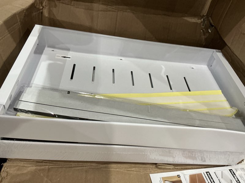 Condition photo showing Good Condition for seinloes 2pack expandable pull out cabinet organizer 21"deep with raising pad for framed cabinets, upgrade 3 slide rails slide out drawers, roll out shelves adhesive,adjustable width 12.05"-20.4"white white 21"d x 12.05"-20.4"w(2pack)