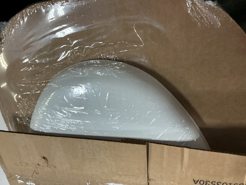 Condition photo showing New/Like New for mayfair padded toilet seat with chrome hinges, soft vinyl over wood core seat, made in usa, elongated, white