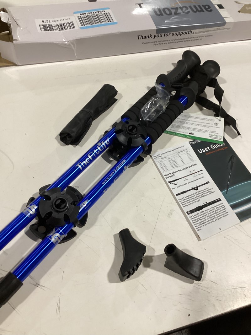 Condition photo showing Good Condition for Similar to TheFitLife Collapsible Trekking Poles for Hiking – Lightweight Folding Walking Sticks for Men and Women with Extra-Long Foam Handle and Metal Flip Lock