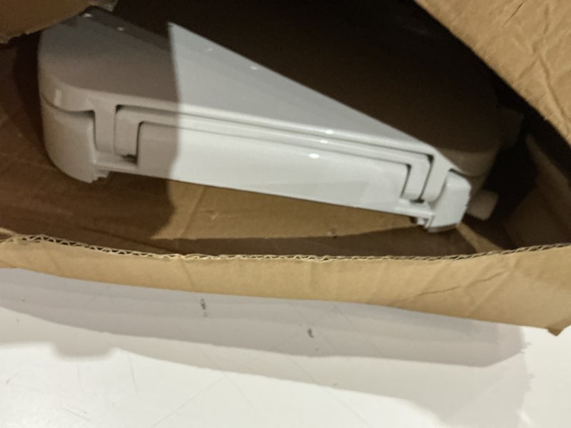 Condition photo showing As Is for bidet seat for elongated toilet, non-electric bidet attachment with self-cleaning nozzle, white pp material cold water toilet seat bidet, adjustable water pressure, easy manual operation for bathroom white - elongated