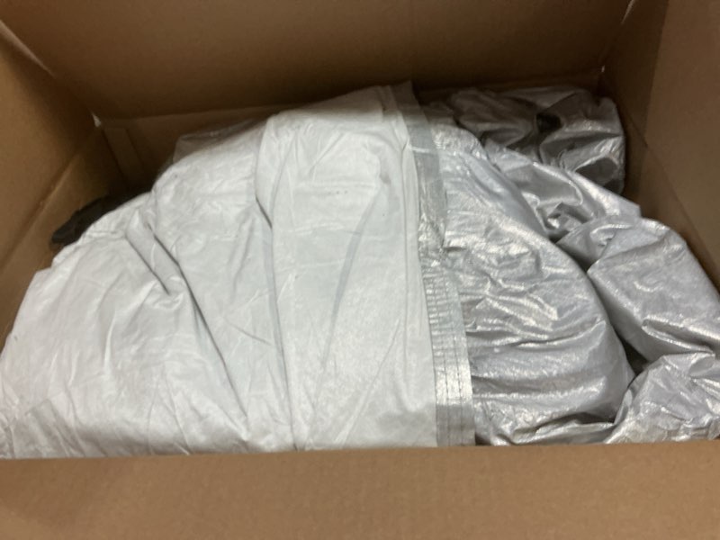 Condition photo showing As Is for Kaugung 6 Layers Car Cover Custom Fit Toyota Camry Sedan from 1991 to 2025, Waterproof Car Cover All Weather for Automobiles Outdoor Indoor with Zipper Door, Sun Rain Dust Snow Protection. Custom Fit Toyota Camry (1991-2025) silver