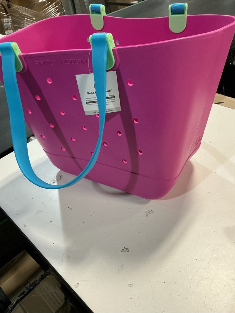 Condition photo showing Good Condition for simple modern large beach bag | waterproof getaway rubber tote with zipper pocket for travel, pool, boat, groceries, sports | 80s mix