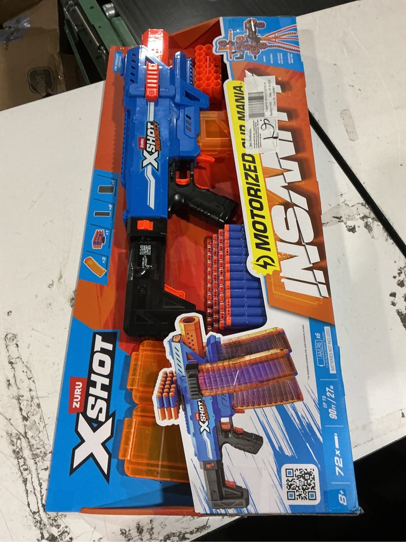 Condition photo showing New/Like New for zuru xshot insanity motorized clip mania blaster