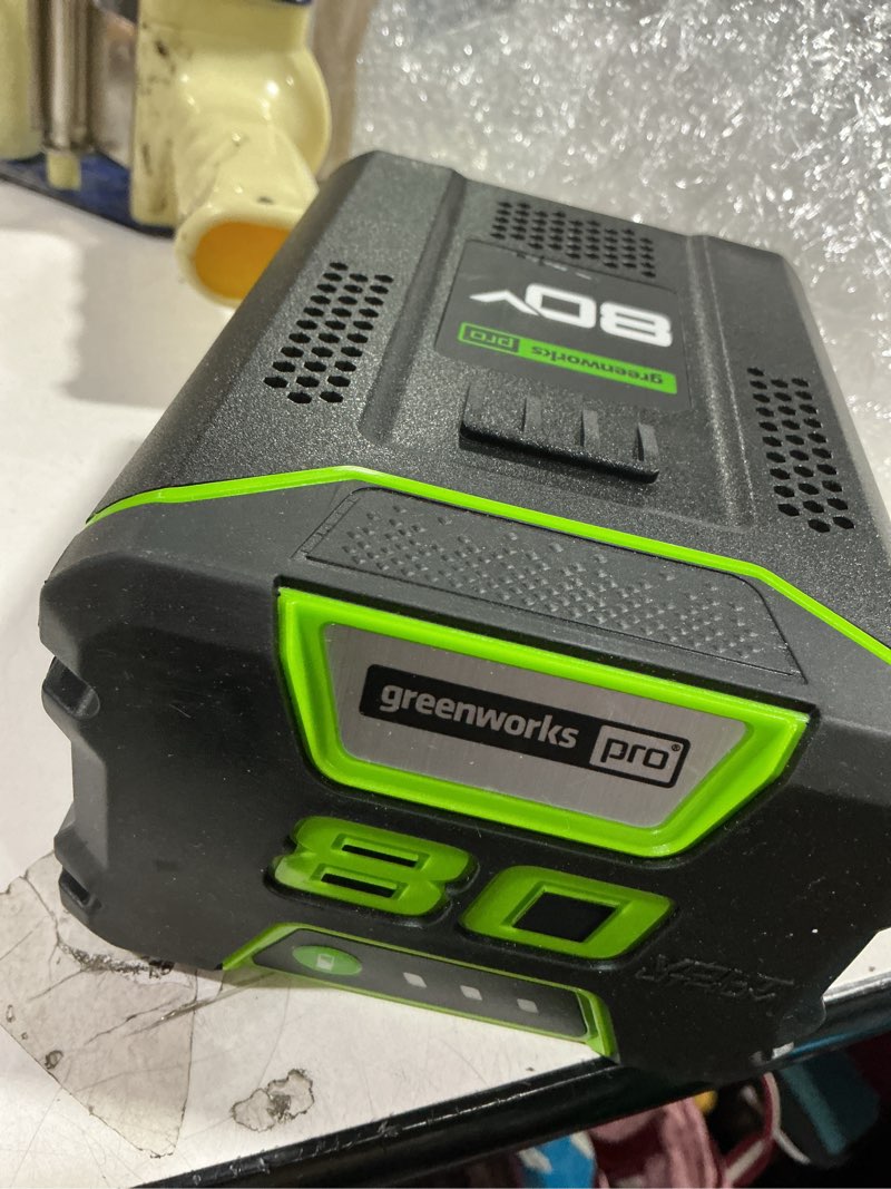 Condition photo showing As Is for Greenworks PRO 80V 2Ah Lithium Ion Battery GBA80200 2.0Ah