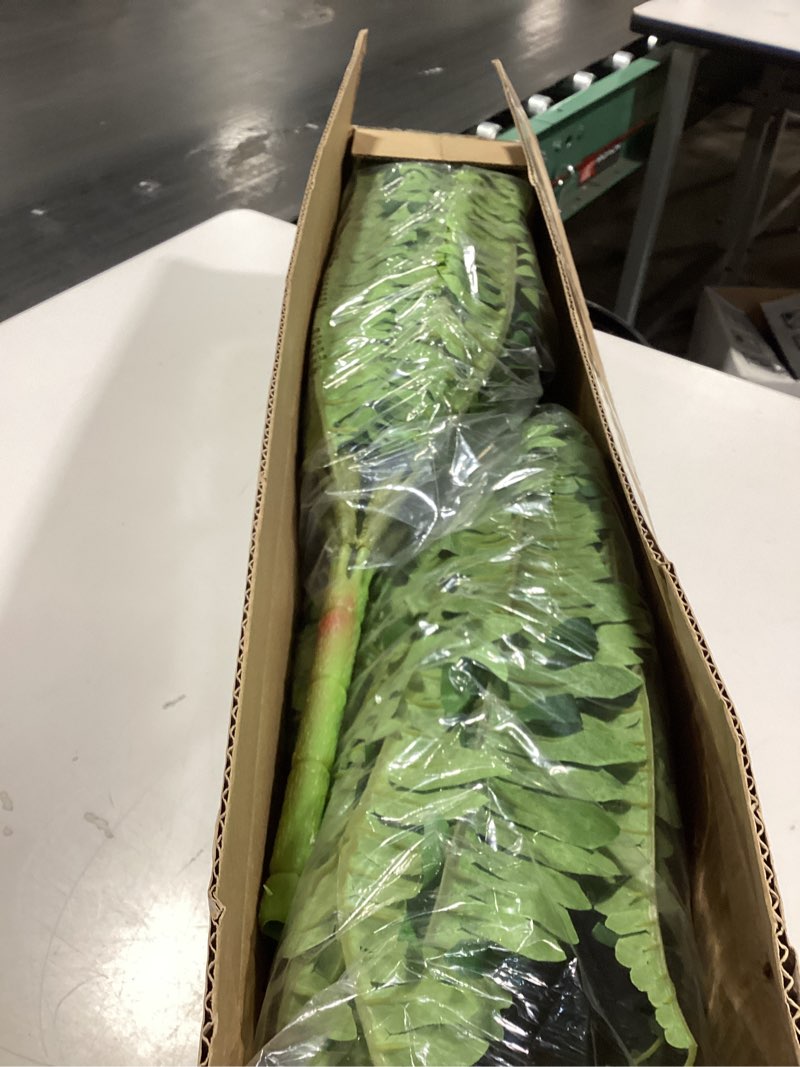 Condition photo showing Good Condition for 45" fake ferns, realistic large artificial bush plants, 2 artificial boston ferns with 59 fronds for outdoors planter indoor home garden porch decor green