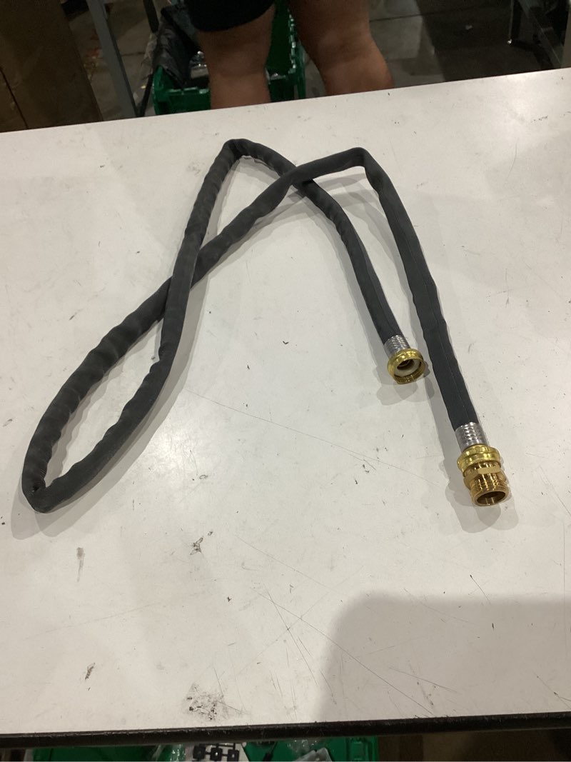 Condition photo showing As Is for zero-g with adaptor 5/8-in x 6-ft premium -duty kink free woven gray leader hose