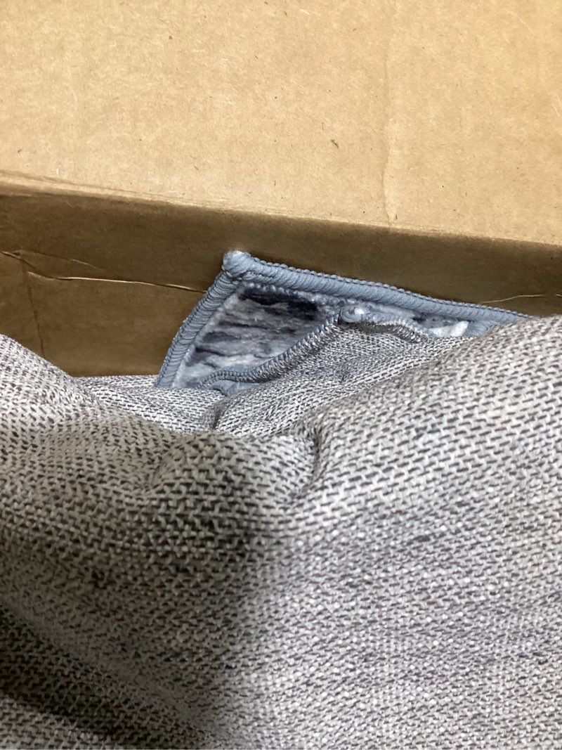 Condition photo showing As Is for 9x12 Area Rugs for Living Room, Large Washable Abstract Modren Indoor Rugs, Non-Slip Soft Non Shedding Floor Carpet for Bedroom Office Dining Room, Blue/Grey 9' x 12' (Rectangular) Blue/Grey