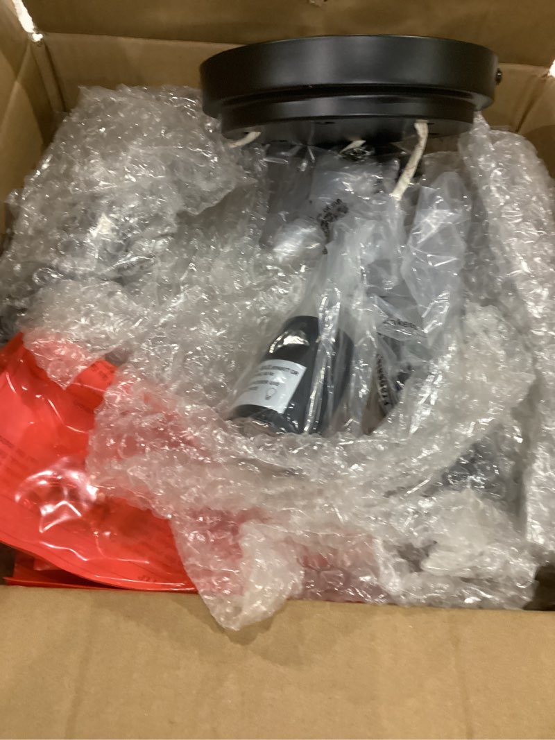 Condition photo showing Good Condition for semi flush mount ceiling light 3-light ceiling light fixtures - black hallway light fixtures farmhouse industrial kitchen light fixtures e26 socket ceiling lamp for foyer black-circle 3-light-circle