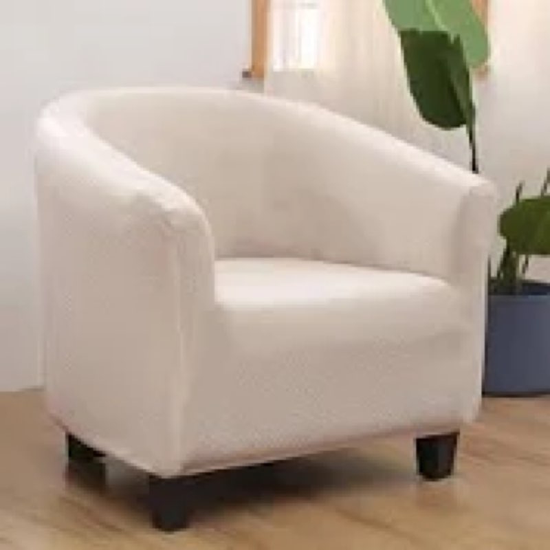 Treaful Arm Chair Slipcover, 1 Piece Club Chair Slipcover, Soft Stretch Club Barrel Armchair Slip Co