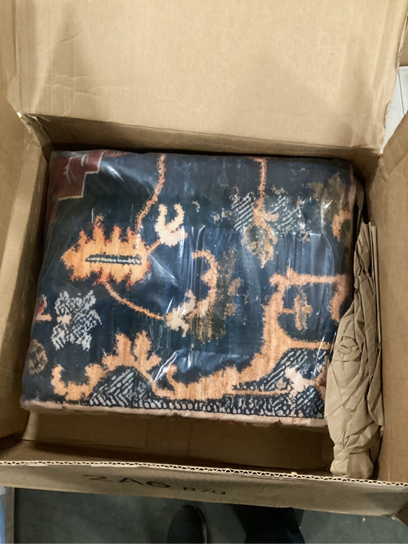 Condition photo showing New/Like New for yj.gwl area rugs for living room 8x10 machine washable rugs, non slip floral vintage rug indoor carpet, stain resistant large rug for bedroom dining room, orange-red orange-red 8' x 10' (rectangular)