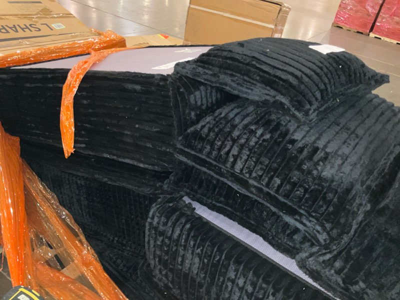 Condition photo showing Good Condition for Modular Sectional Cloud Couch - Utra Soft Modern L Shaped Modular Lounge Sleeper Cloud Sofa with Deep Seat, Movable Ottoman, Boneless Couches for Living Room, Bedroom, Office, Apartment,Black