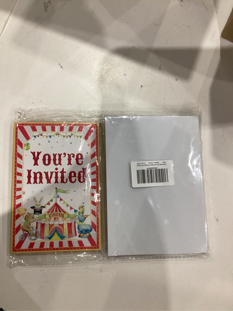 Condition photo showing New/Like New for Carnival Birthday Party Invitations, Circus Party Invitations Card for Boys Girls (30 Cards & 30 Envelopes) green