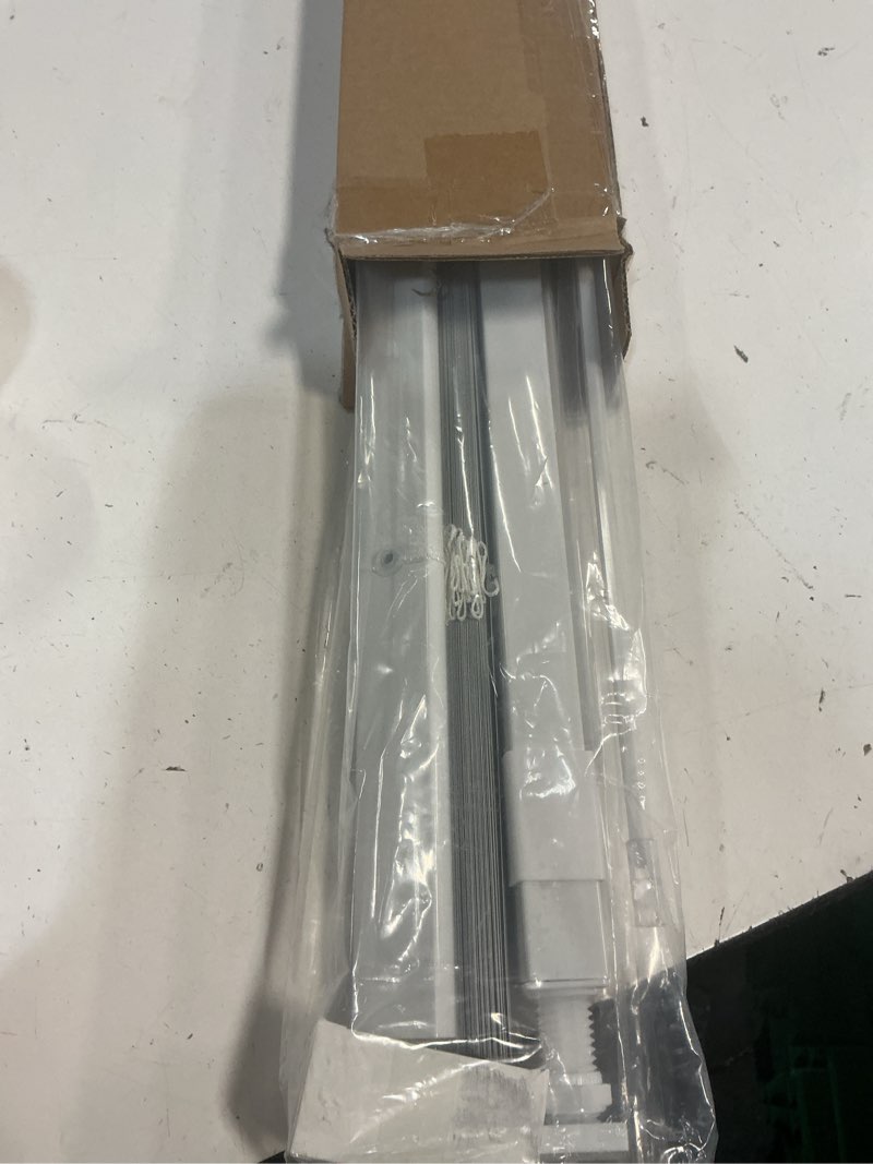 Condition photo showing New/Like New for unishades no drill blinds for windows 1" aluminum cordless mini blinds l-shaped slat 100% privacy, for window size 27" w × 48" h - white white 27" w × 48" h