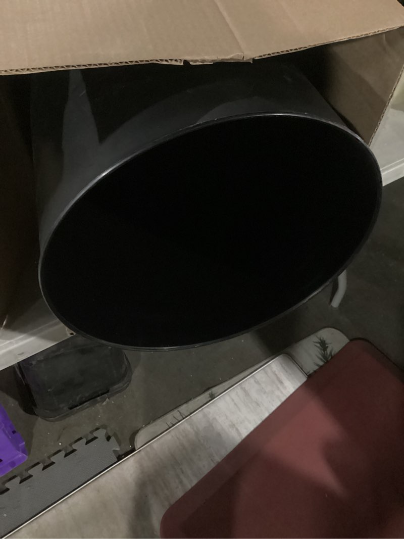 Condition photo showing Good Condition for Umbra Vento Kitchen Trash Can with Open Top, Large 16-Gallon (62 L) Capacity, Black/Nickel