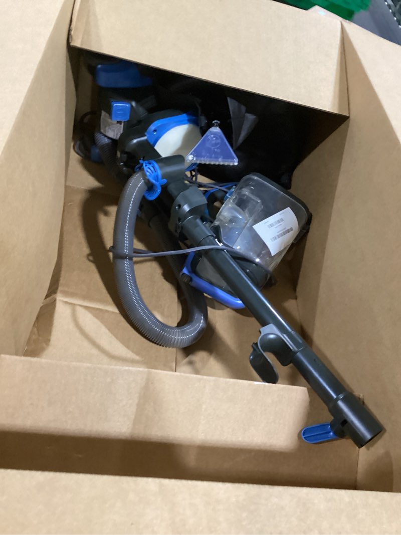 Condition photo showing As Is for Kenmore DU1040 Bagless Upright Vacuum Lightweight Cleaner with 4 Height Adjustment, Swivel Steering Design, 2 Cleaning Tools for Carpet and Hard Floor, Blue