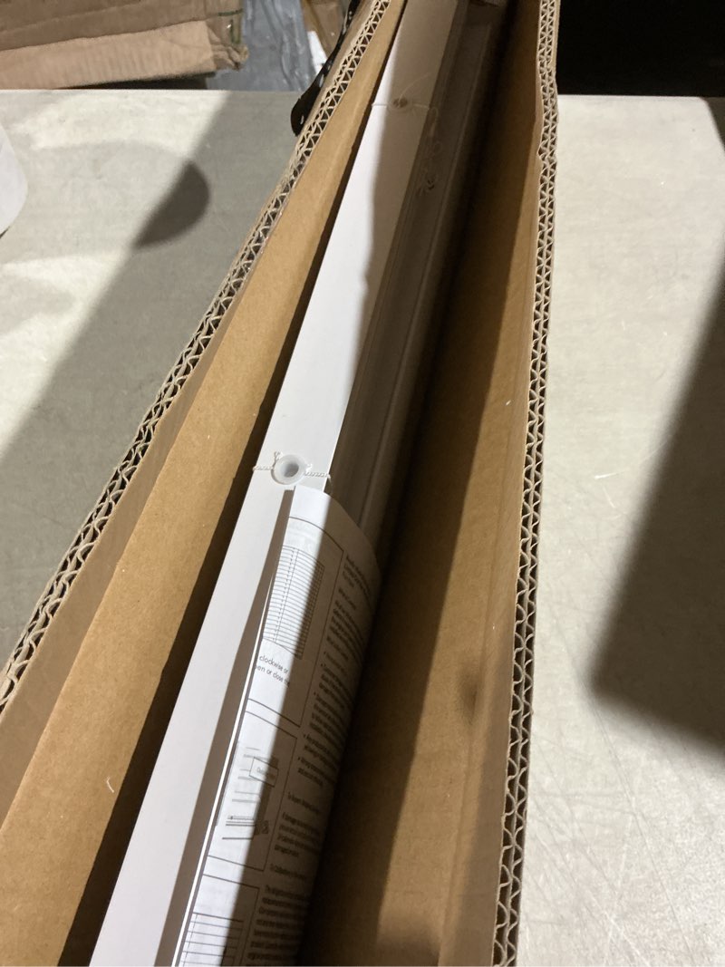 Condition photo showing As Is for CHICOLOGY Mini Blinds for Indoor Windows – 30"W x 48"H, White Horizontal Vinyl Blinds | Cordless | Easy to Install | Sleek Low-Profile Fit for Doors, Offices, Kitchens & Apartments