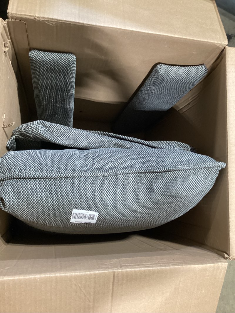 Condition photo showing Good Condition for olixis comfy accent chair for living room bedroom and waiting room, upholstered mid-century reading chair with pillow and solid wood legs, wide singe modern lounge sofa (gray, 2 pack) deep gray 2