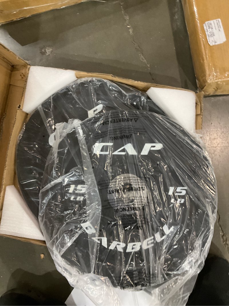 Condition photo showing Good Condition for cap barbell rubber olympic bumper plate | multiple options/colors competition 15lbs - pair