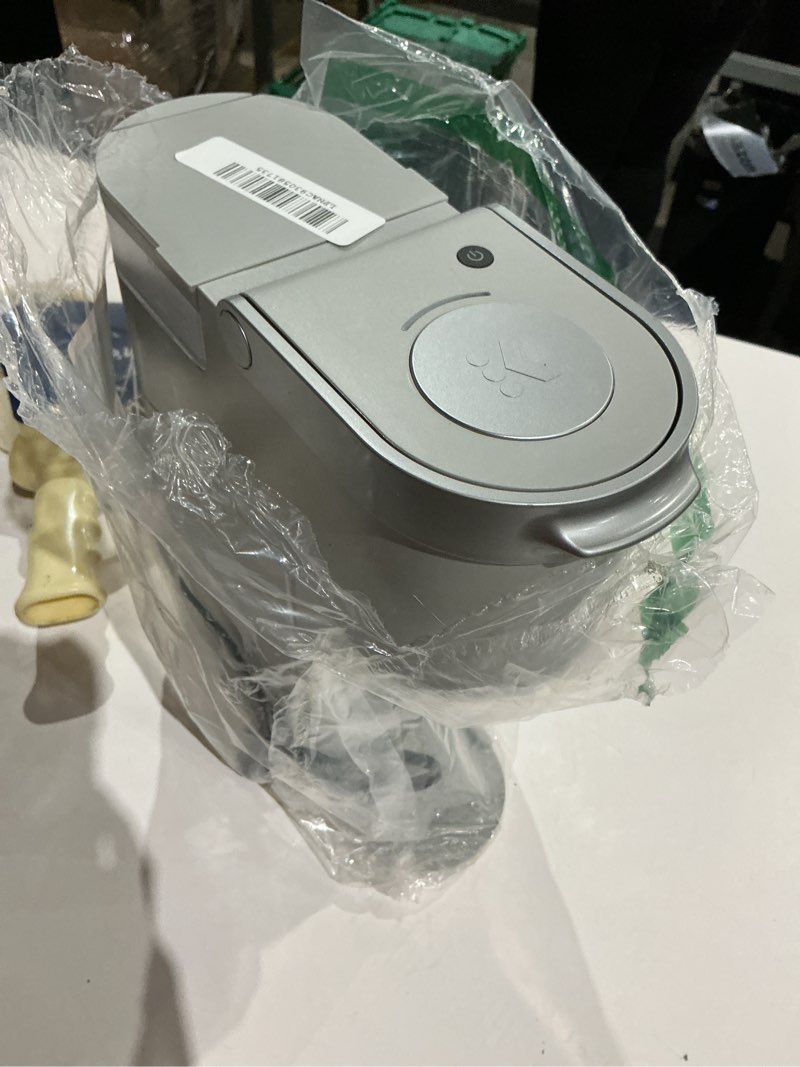 Condition photo showing As Is for keurig k-mini single serve k-cup pod coffee maker, 6 to 12oz brew size, with cord storage, perfect for small spaces, studio gray