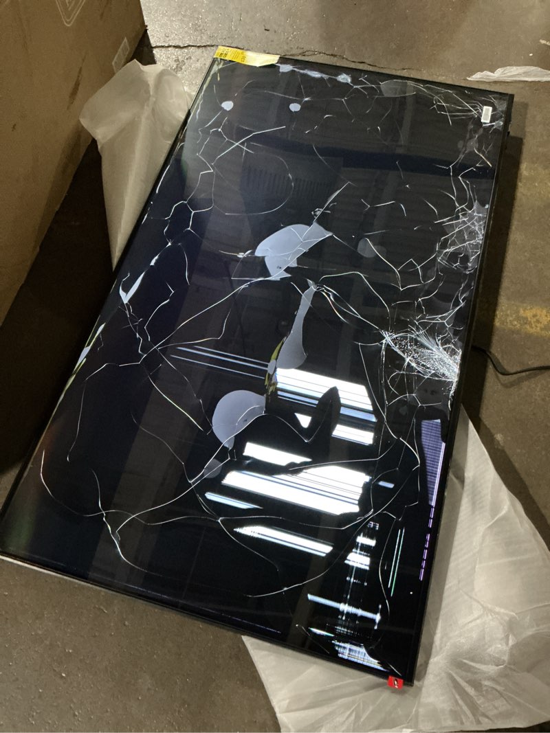 Condition photo showing As Is for screen damaged . samsung 55-inch class qled q7f series samsung vision ai smart tv (2025 model, 55q7f) quantum hdr, object tracking sound lite, q4 ai gen1 processor, 4k upscaling, gaming hub, alexa built-in