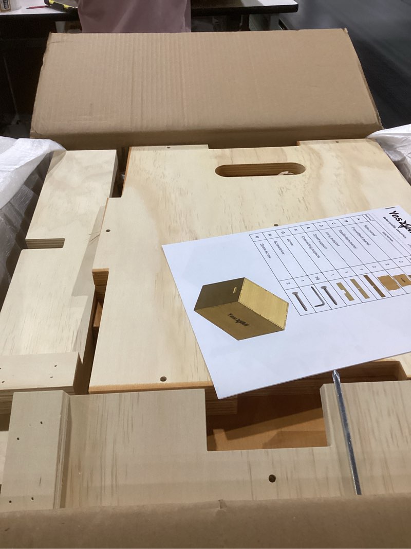 Condition photo showing As Is for Yes4All Plyo Box, 3-in-1 Wooden Box Jumps for Home Gym, 450 lbs Boxes Step Up with Smooth Edges & Wide Built-in Handles for Jumping, Strength Training, Lunges, Squats, Dips A. Wood Basic 20" x 18" x 16"