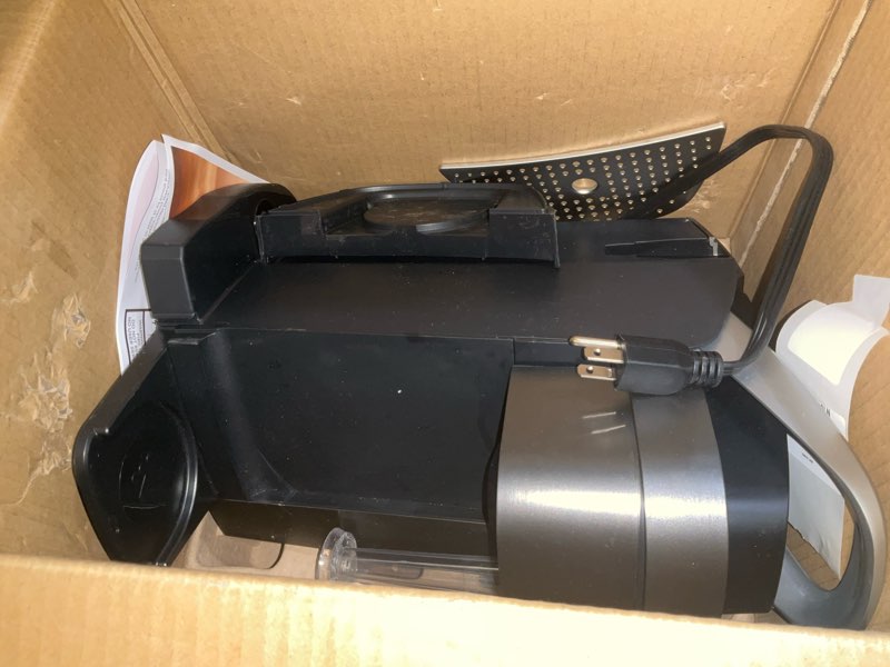 Condition photo showing As Is for keurig k-elite single serve k-cup pod coffee maker, with strength and temperature control, iced coffee capability, 8 to 12oz brew size, programmable, brushed slate