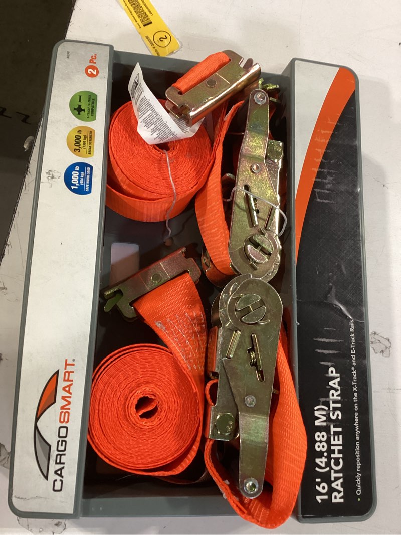 cargosmart 2-in x 16-ft ratchet tie down with e-track 3000-lb break strength (2-pack) item #3562799 | model #899