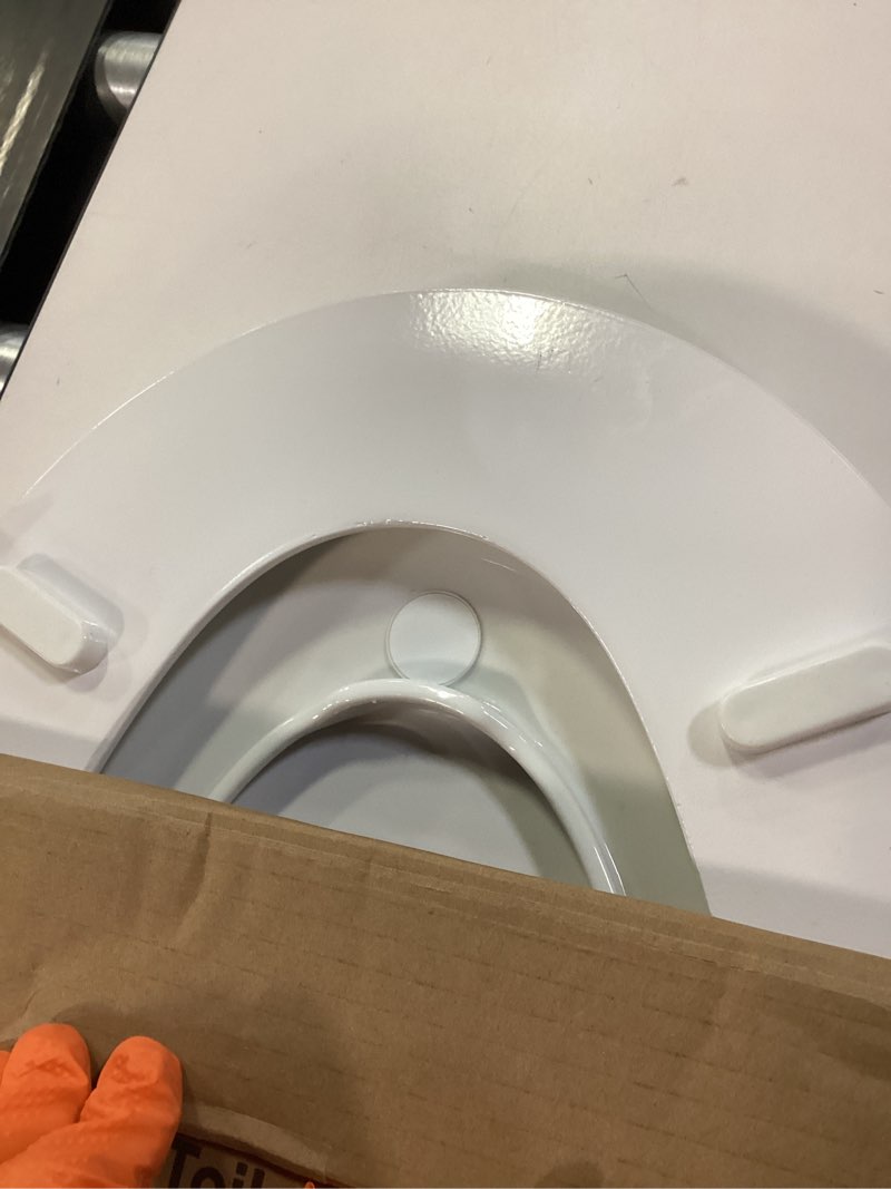 Condition photo showing Good Condition for wood toilet seat elongated, built-in toddler potty training seat, magnetic removable, soft close, easy clean, white