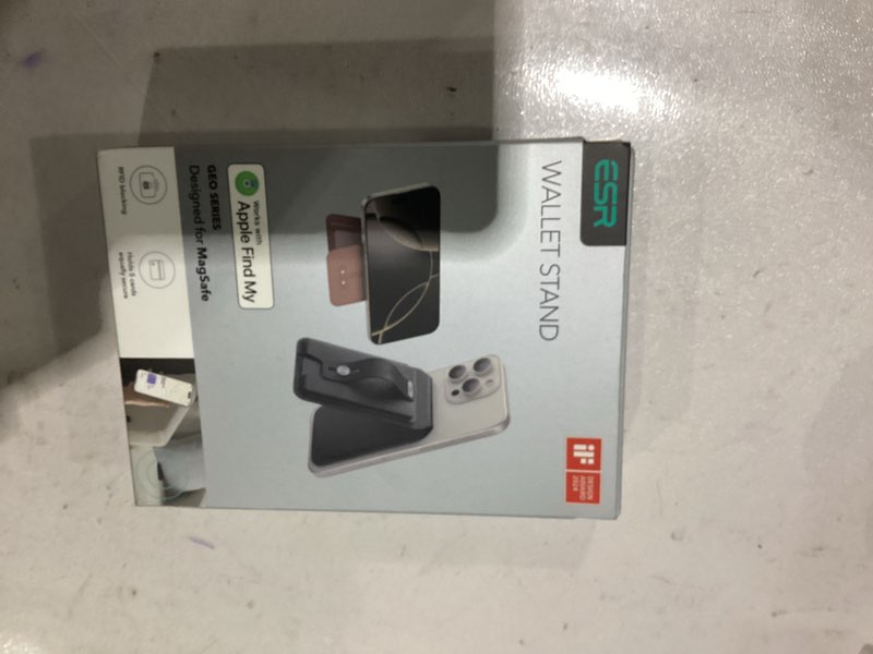 Condition photo showing Good Condition for esr geo for magsafe wallet with full find my functionality,5 card-holder, rfid blocking, magnetic wallet for iphone 17/16/15/14/13/12 series, with adjustable stand, black a-stand & grip: black