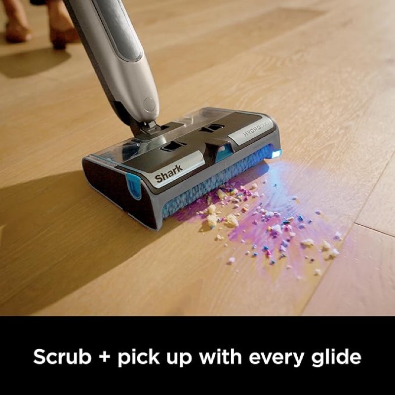shark hydroduo with dirt-reveal technology, cordless, everyday hard floor cleaning system, wet & dry debris pickup, mops & scrubs all at once, hardwood, tile, laminate & stone, stone metallic, ww201
