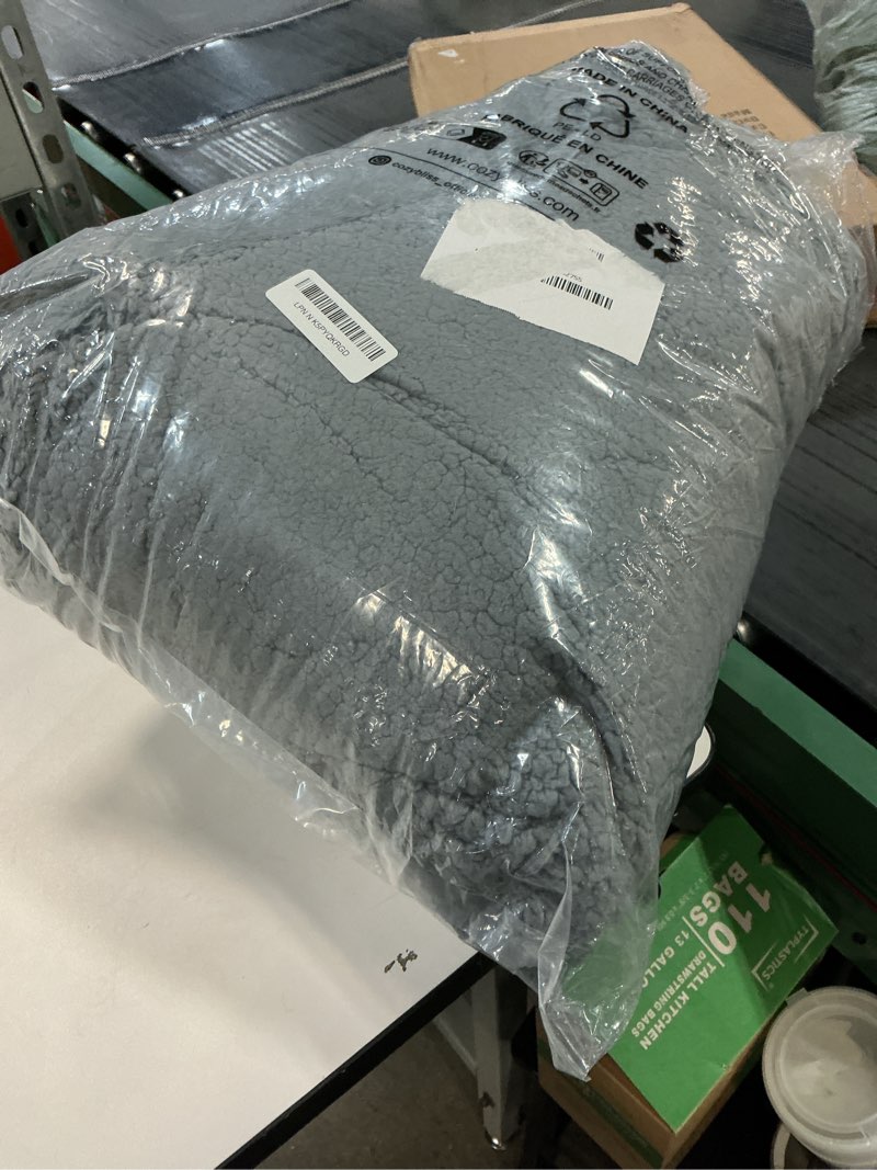 Condition photo showing As Is for Bedsure GentleSoft Fluffy Grey Blankets Queen Size for Bed, Thick Sherpa Faux Fur Fleece Fuzzy Plush Winter Warm Heavy Soft Queen Blankets, Bedroom Decor Grey Gifts Cozy Gifts for Women Men, 90x90 10- Grey Queen (90" x 90")