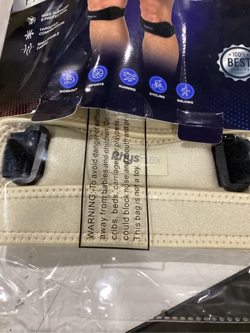 Condition photo showing Good Condition for physflex 2 pack patella knee brace - knee support and pain relief, running, hiking, basketball, jumpers knee, tendonitis, adjustable strap patellar tendon stabilizer (beige) beige (pack of 2) pack of 2