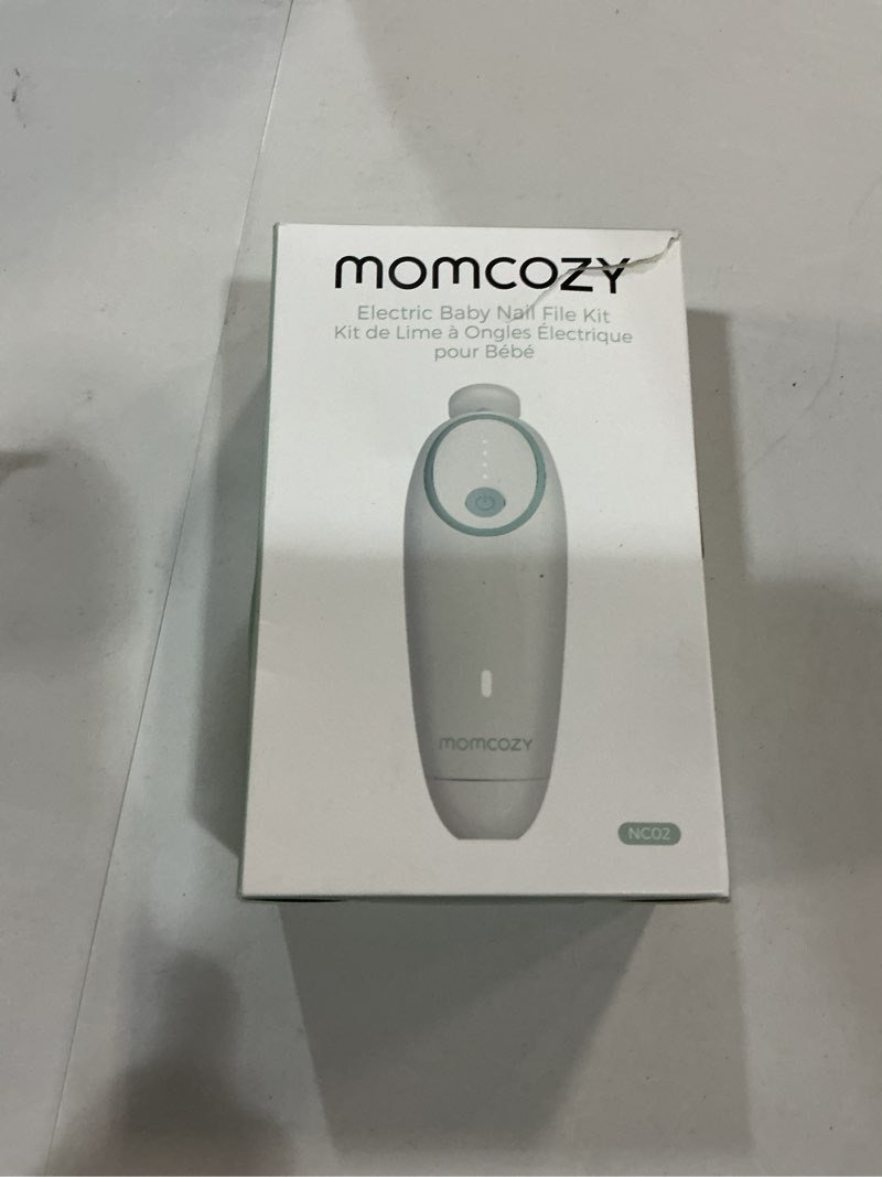 Condition photo showing New/Like New for momcozy baby nail file electric, gentle baby nail trimmer electric, baby nail clipper with night light, 7 grinding head replacement pads, green