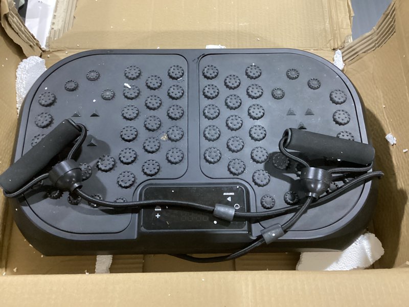 Condition photo showing As Is for vibration plate exercise machine - crazyfeb vibration plate for lymphatic drainage, whole body vibrating plate exercise machine - waver vibration plate high-intensity fitness equipment for weight loss black