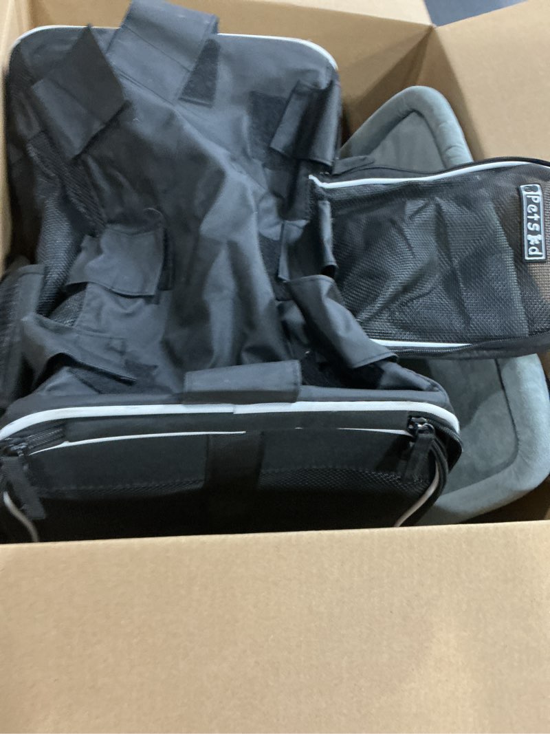 Condition photo showing As Is for petskd top-expandable pet carrier 17x12x8.5 inches jetblue allegiant spirit airline approved, soft-sided carrier for small cats and dogs with locking safety zippers and anti-scratch mesh(black)