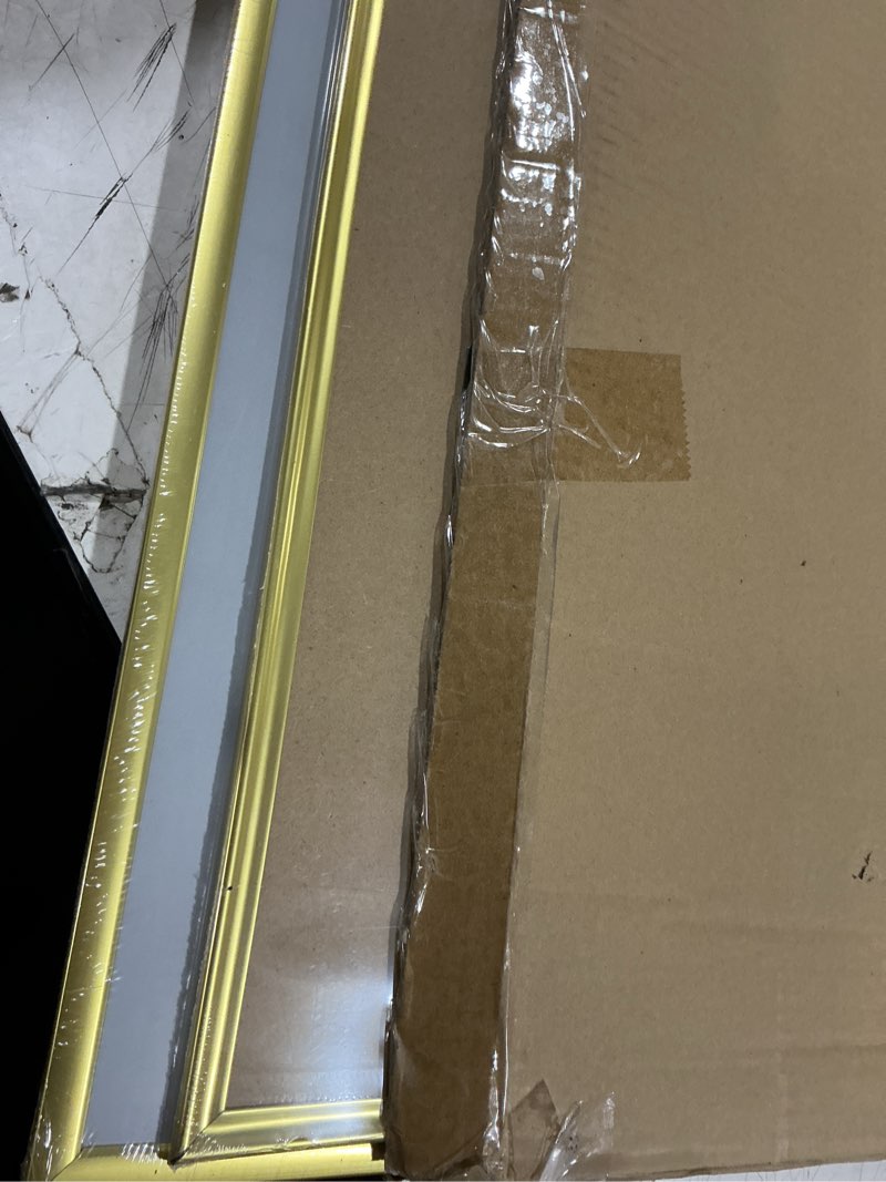 Condition photo showing New/Like New for upsimples 18x24 picture frame gold 3 pack, scratch-proof poster frames 18 x 24 for photo gallery - slide-in strips, horizontal or vertical wall mounting gold 18x24